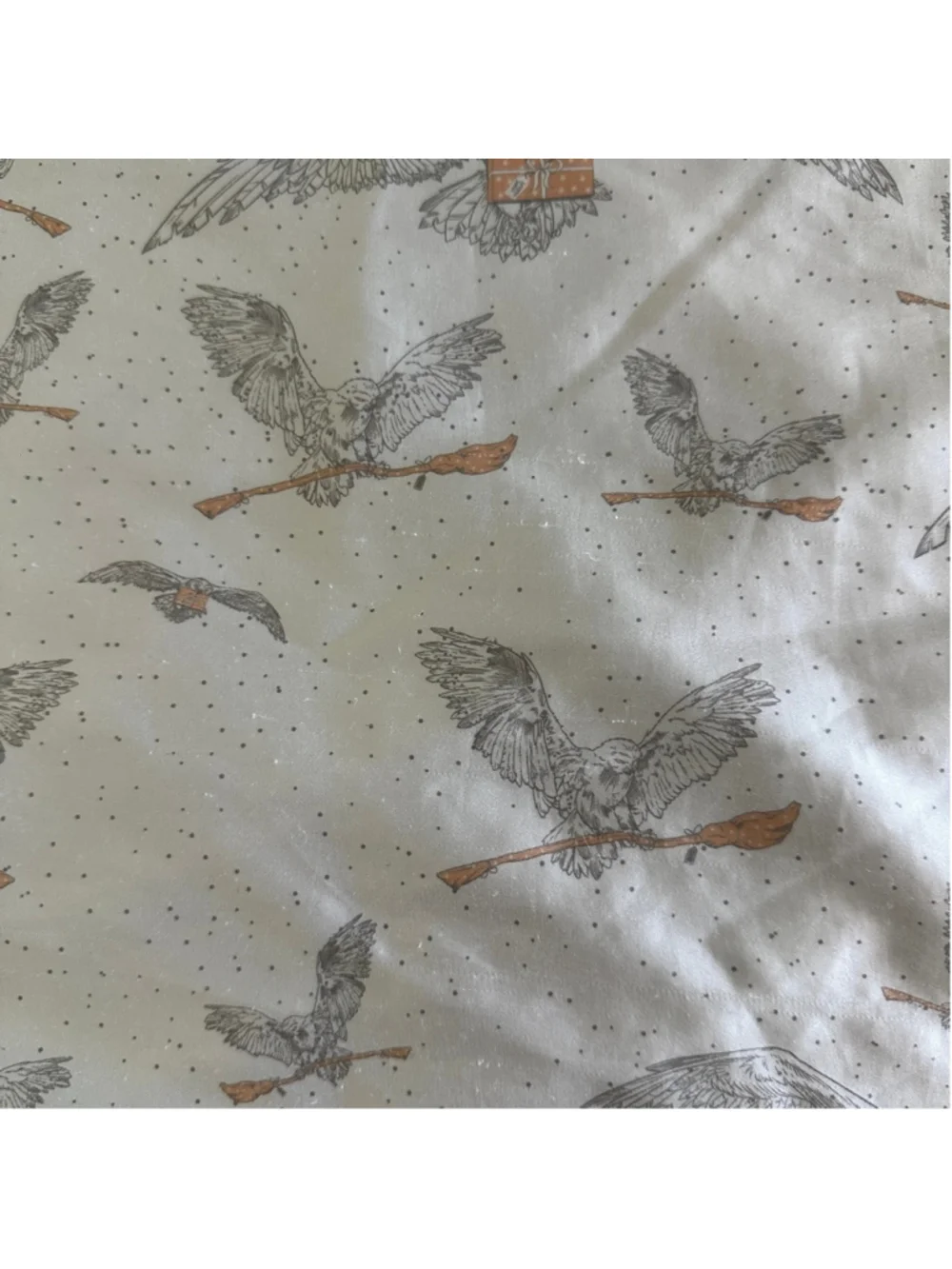 Kitsch Harry Potter Satin Pillowcase Owl Hedwig White Zip Standard